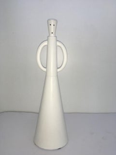 Sculpture abstraite italienne post-moderne blanc Goodluck d'Alessandro Guerriero, 1980