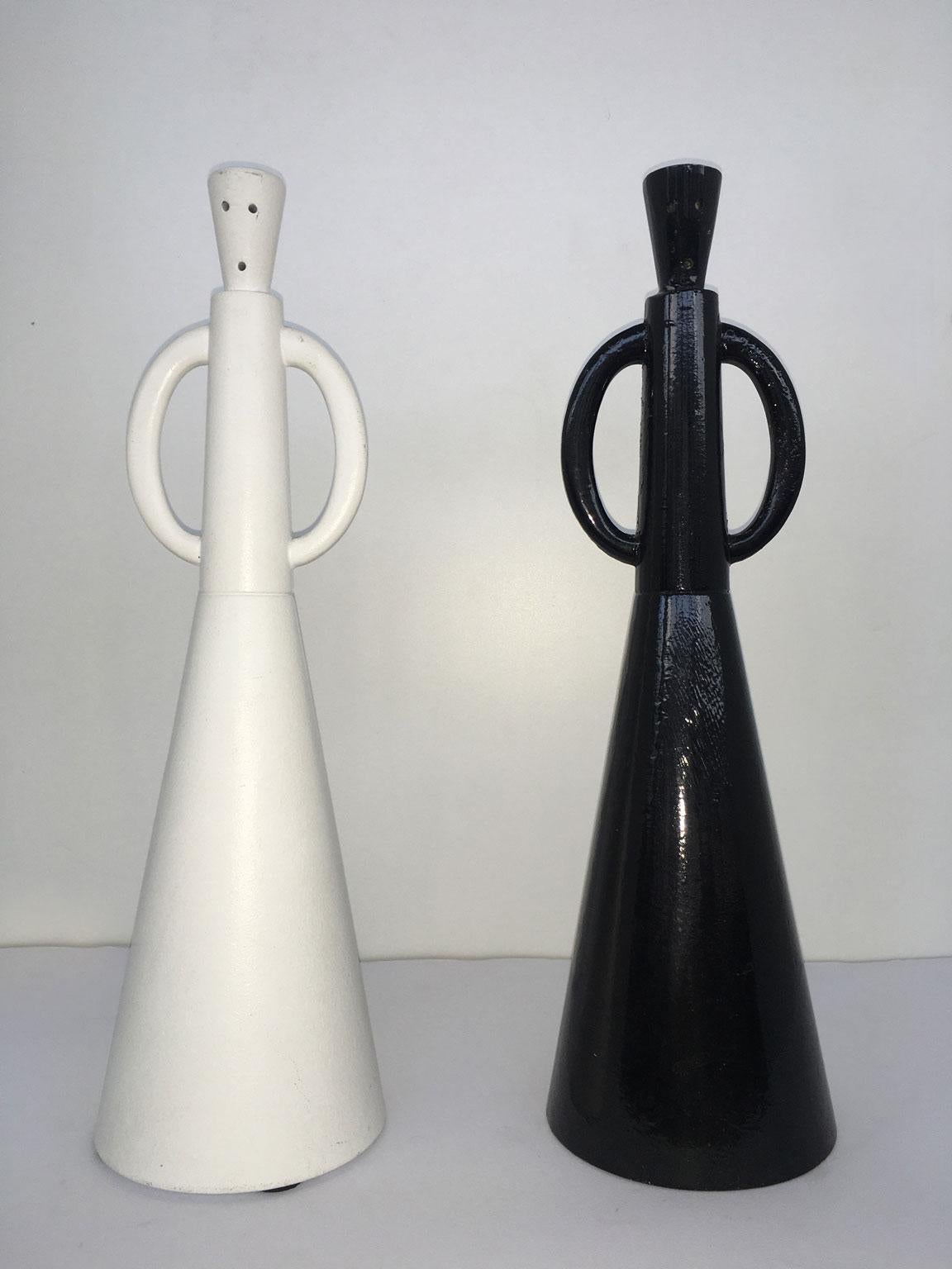 1980 Italy Post-Modern Alessandro Guerriero Pair Abstract Sculpture Portabuono For Sale 1