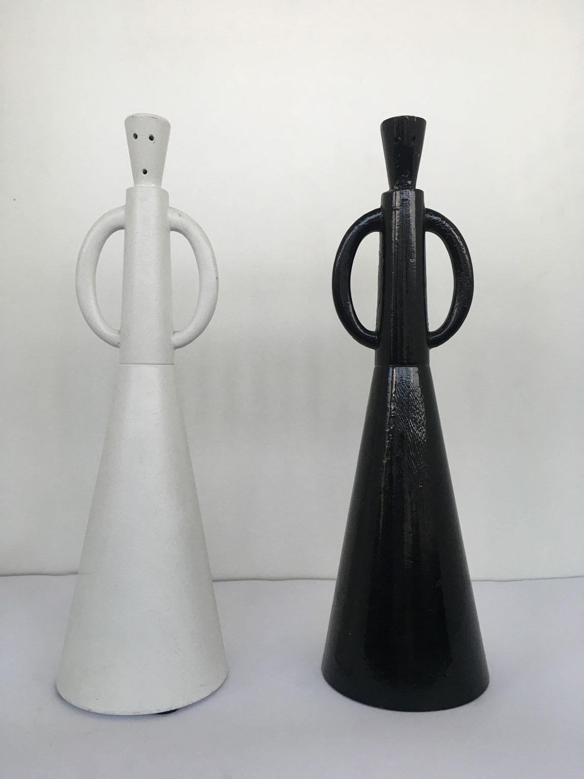 1980 Italy Post-Modern Alessandro Guerriero Pair Abstract Sculpture Portabuono For Sale 2