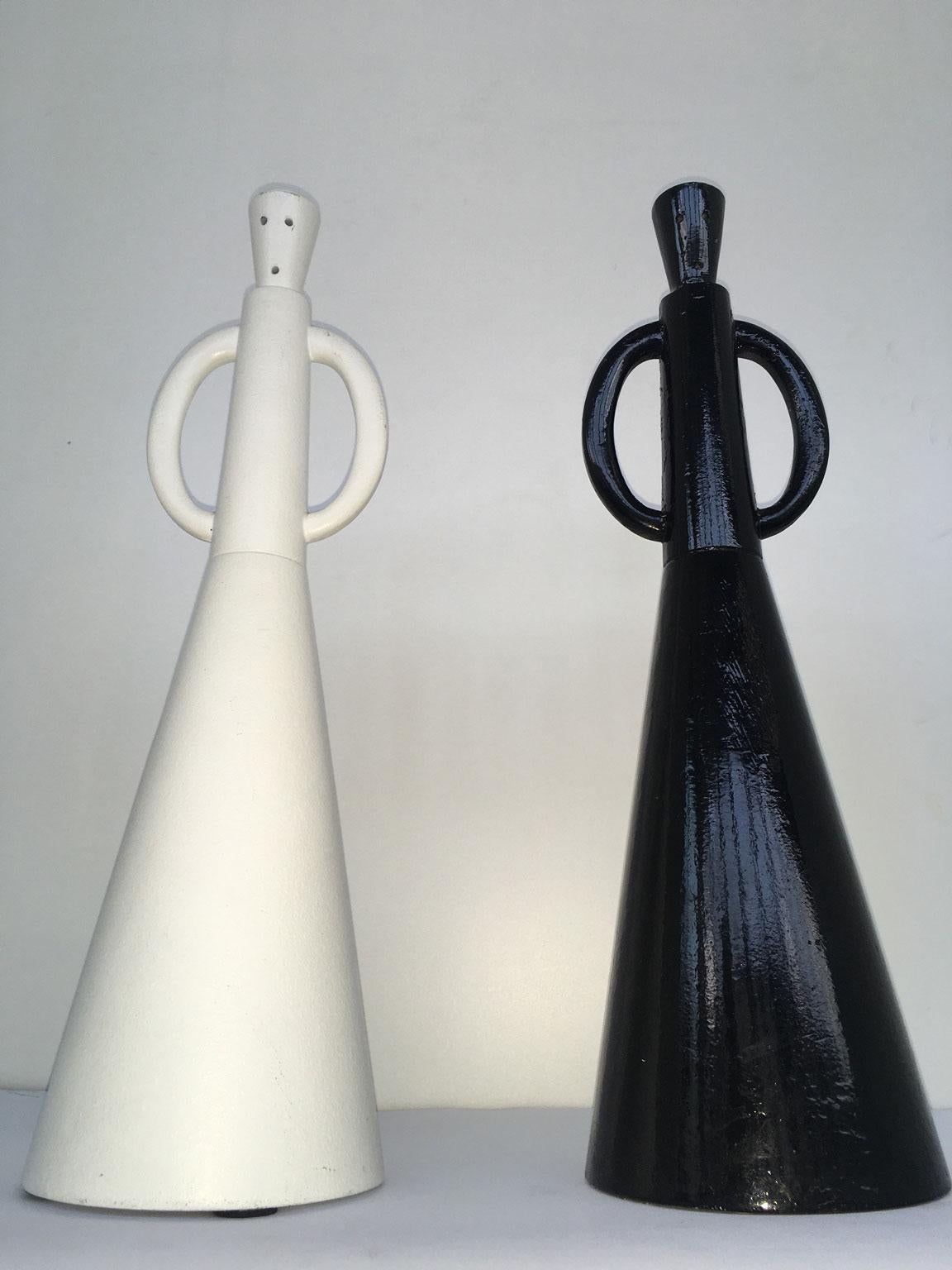 1980 Italy Post-Modern Alessandro Guerriero Pair Abstract Sculpture Portabuono For Sale 6