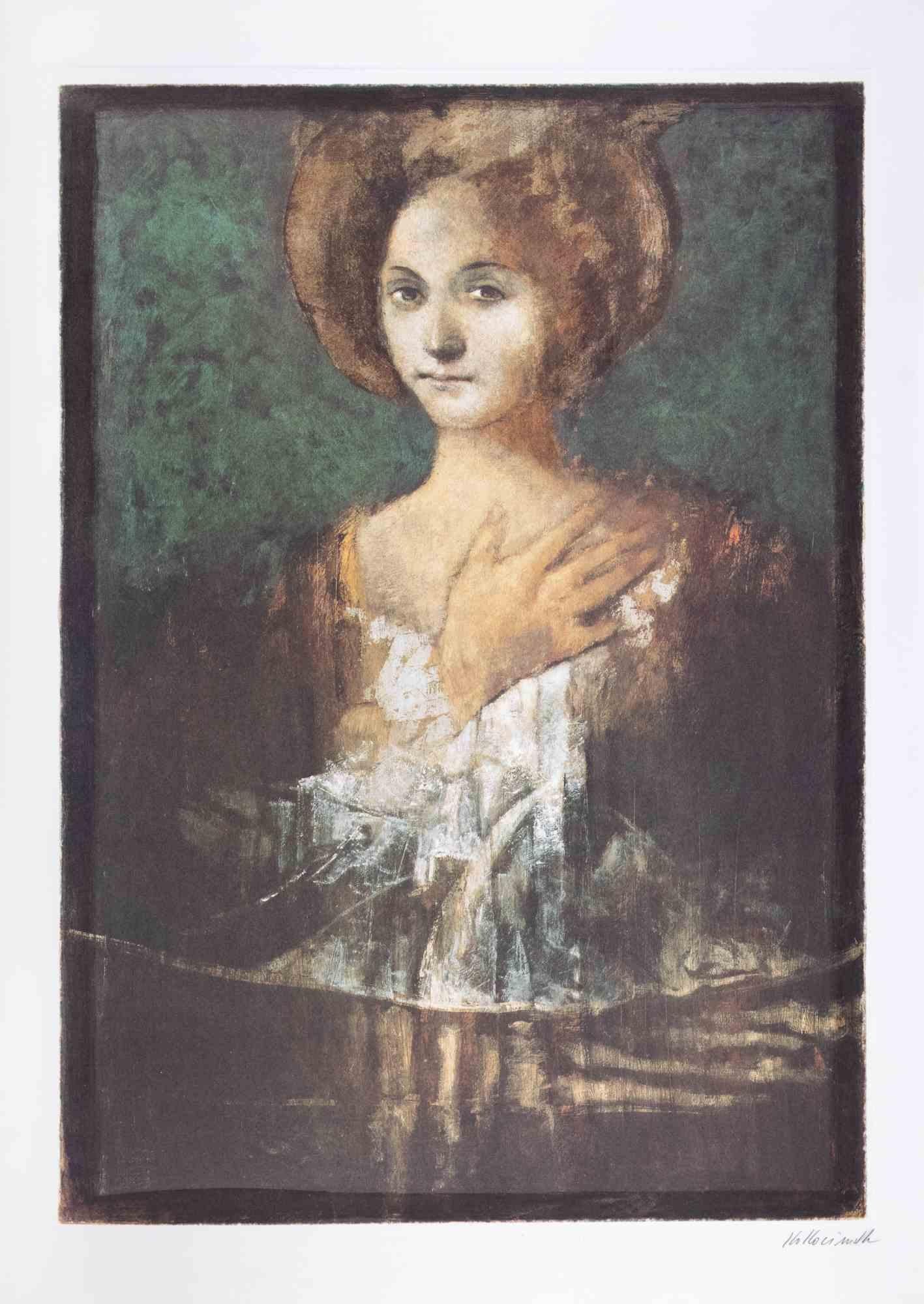 Renaissance-Frau - Lithographie von Alessandro Kokocinski - 1990er Jahre im Angebot 1