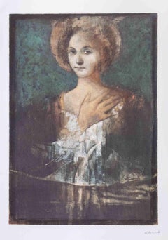 Femme de la Renaissance - Lithographie d'Alessandro Kokocinski - années 1990