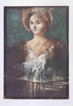 Femme de la Renaissance - Lithographie d'Alessandro Kokocinski - années 1990