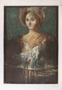 Alessandro Kokocinski - Renaissance-Frau - Lithographie von Alessandro Kokocinski - 1990er Jahre Renaissance-Frau - Lithographie von Alessandro Kokocinski - 1990er Jahre