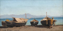 Boats on the shore, Naples 1868