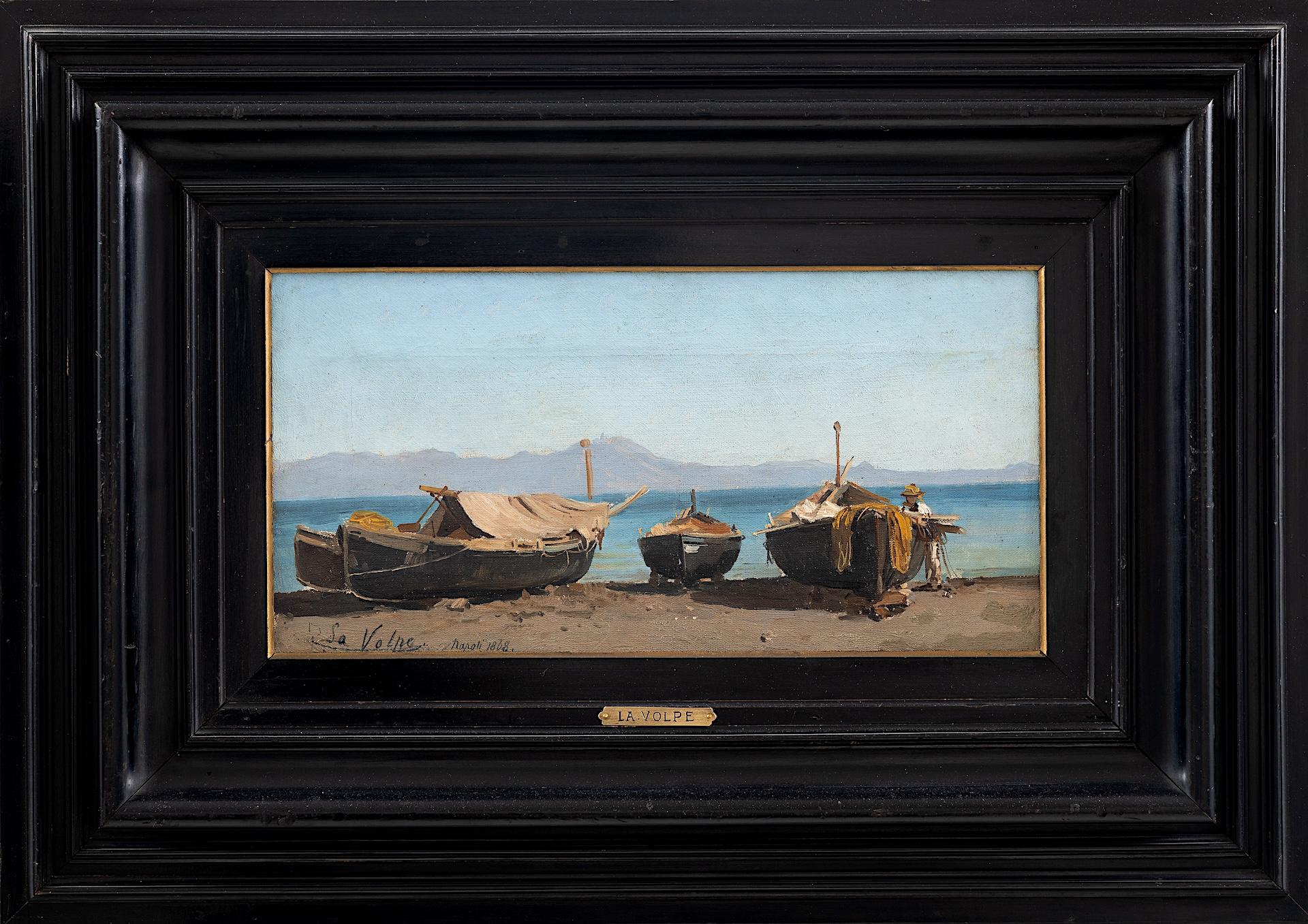 Boats on the shore, Naples 1868