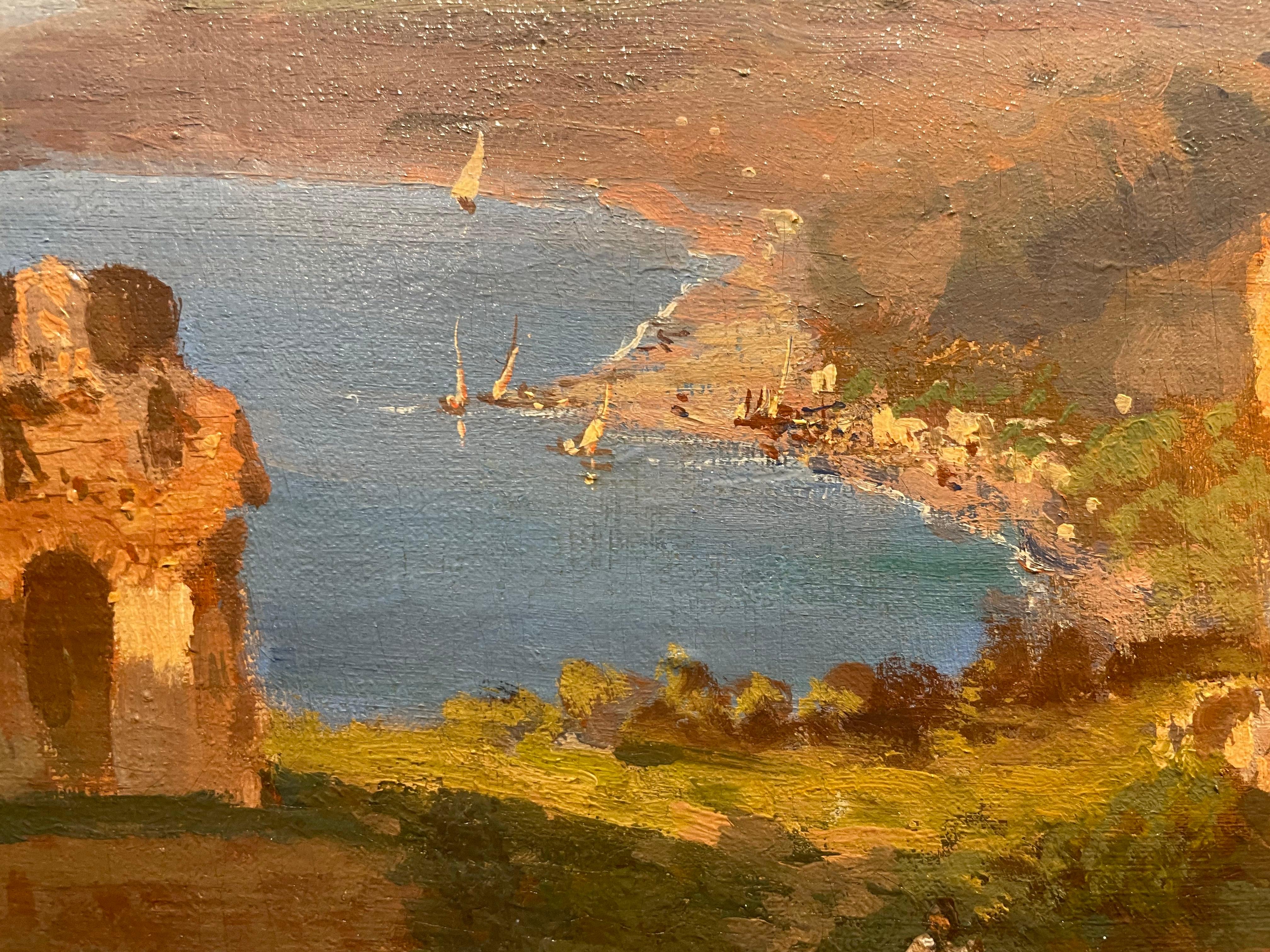 Vista dell'Etna dalle rovine del teatro di Taormina, XIX secolo, italiano in vendita 4