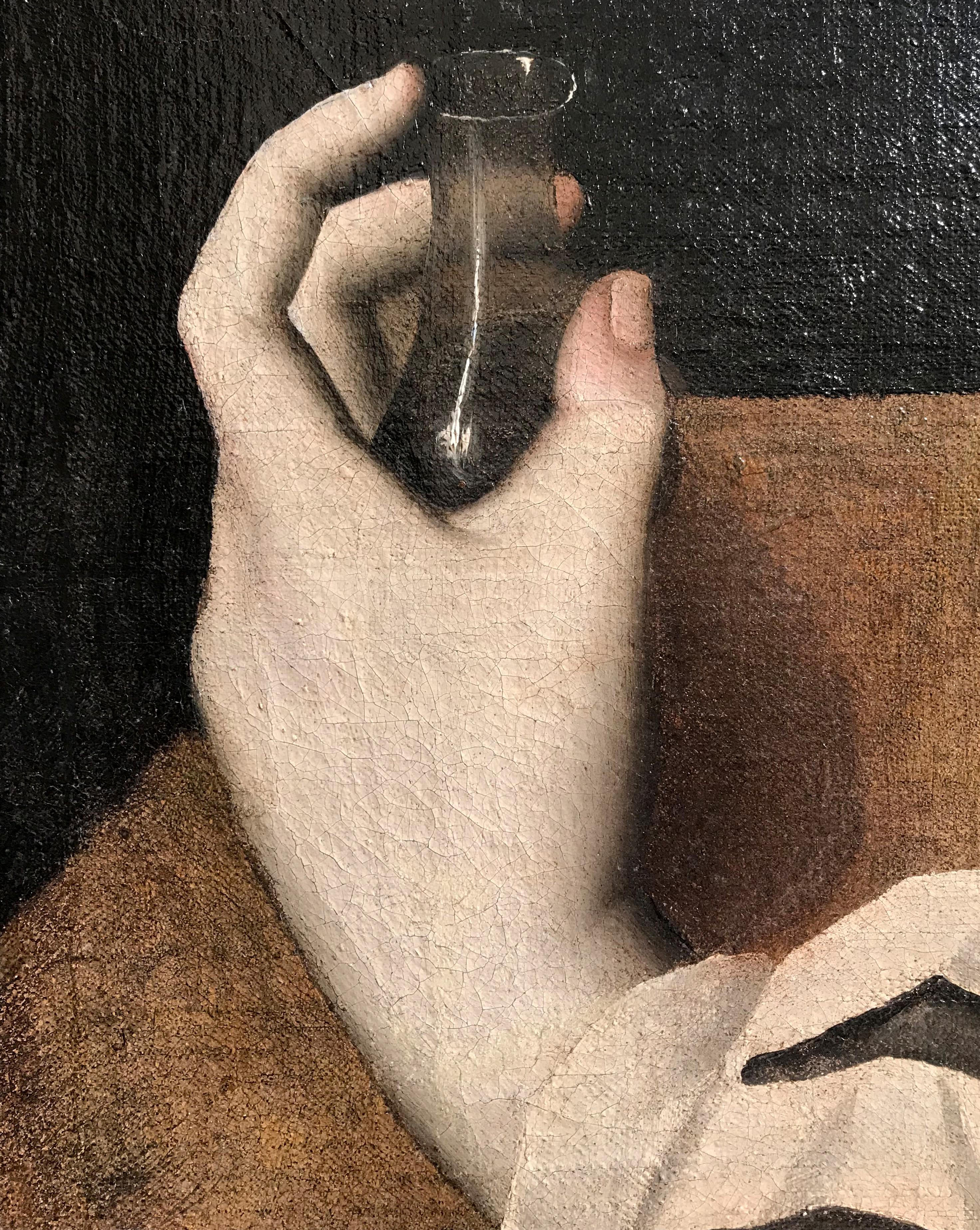 Il Padovanino del XVII secolo Maria Maddalena o Giovane Donna Olio su tela - Figurative Painting Nero di Alessandro Leone Varotari, known as Il Padovanino