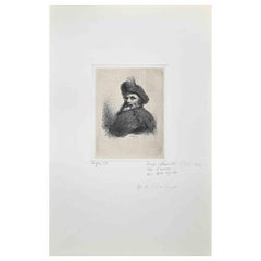 Tête d'Homme - Radierung von Alessandro Longhi - Mitte des 18. Jahrhunderts
