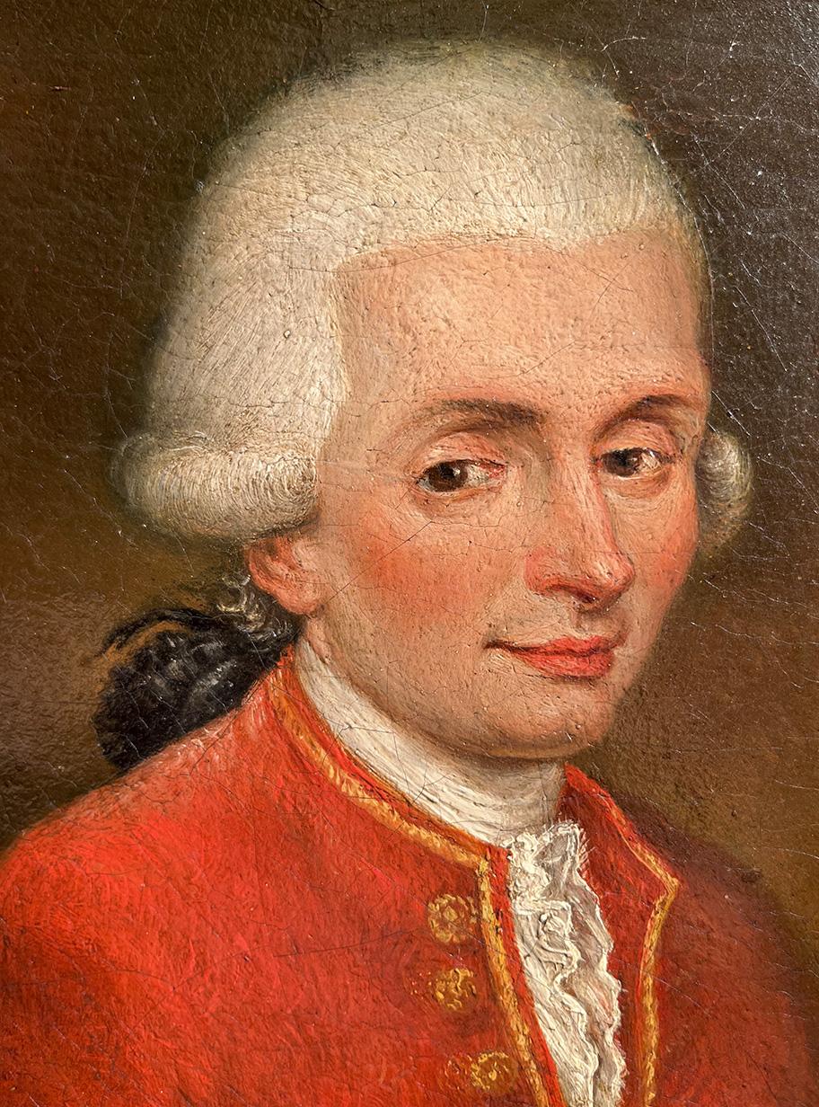18th Century by Alessandro Longhi Portrait of a young musician Oil on canvas For Sale 1