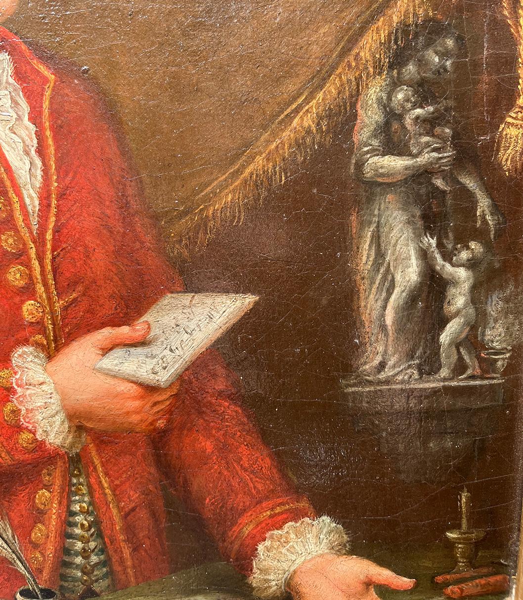 18th Century by Alessandro Longhi Portrait of a young musician Oil on canvas For Sale 3