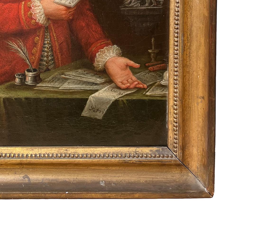 18th Century by Alessandro Longhi Portrait of a young musician Oil on canvas For Sale 7