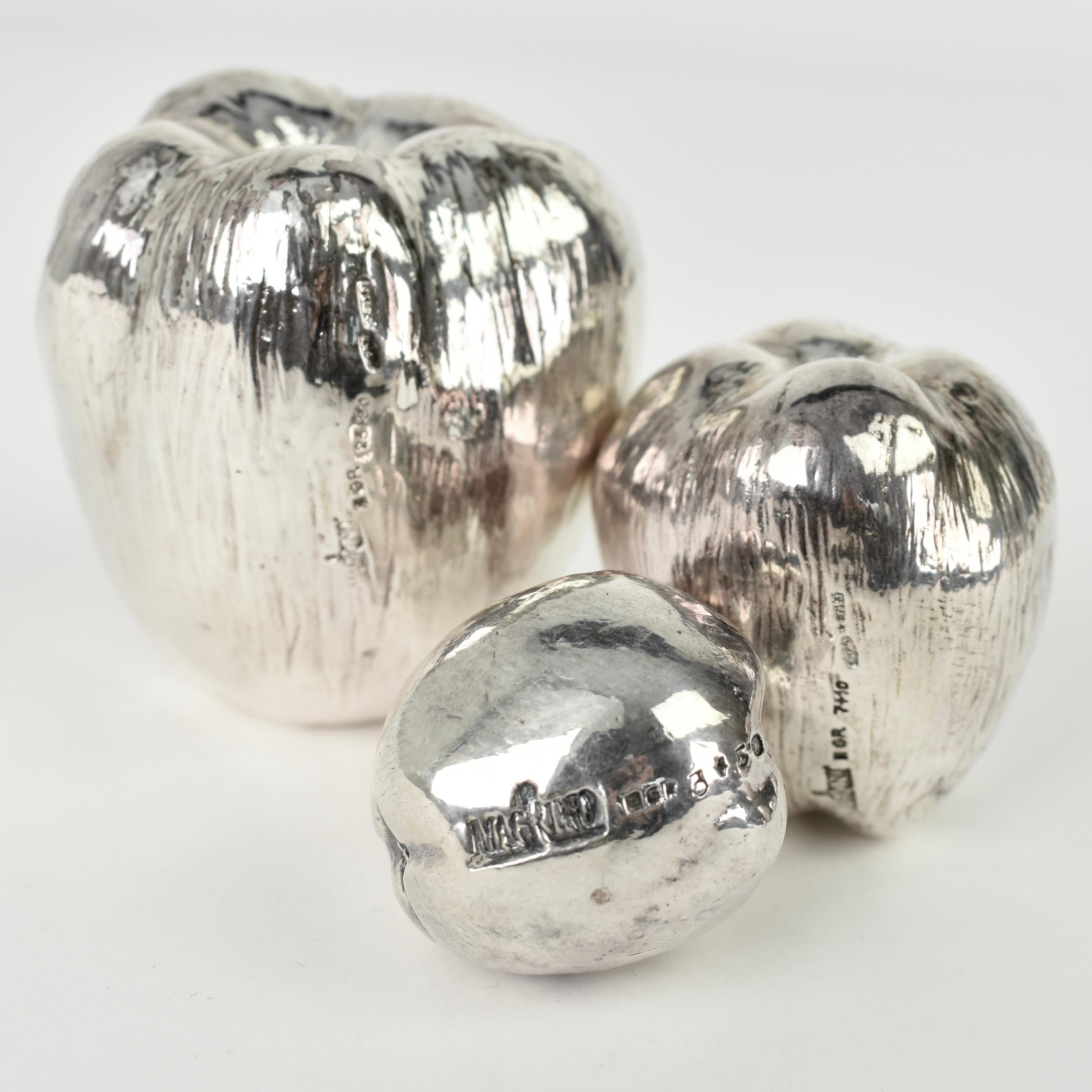 Alessandro Magrino Handmade Sterling Silver Filled Fruits, 1980s For Sale 5