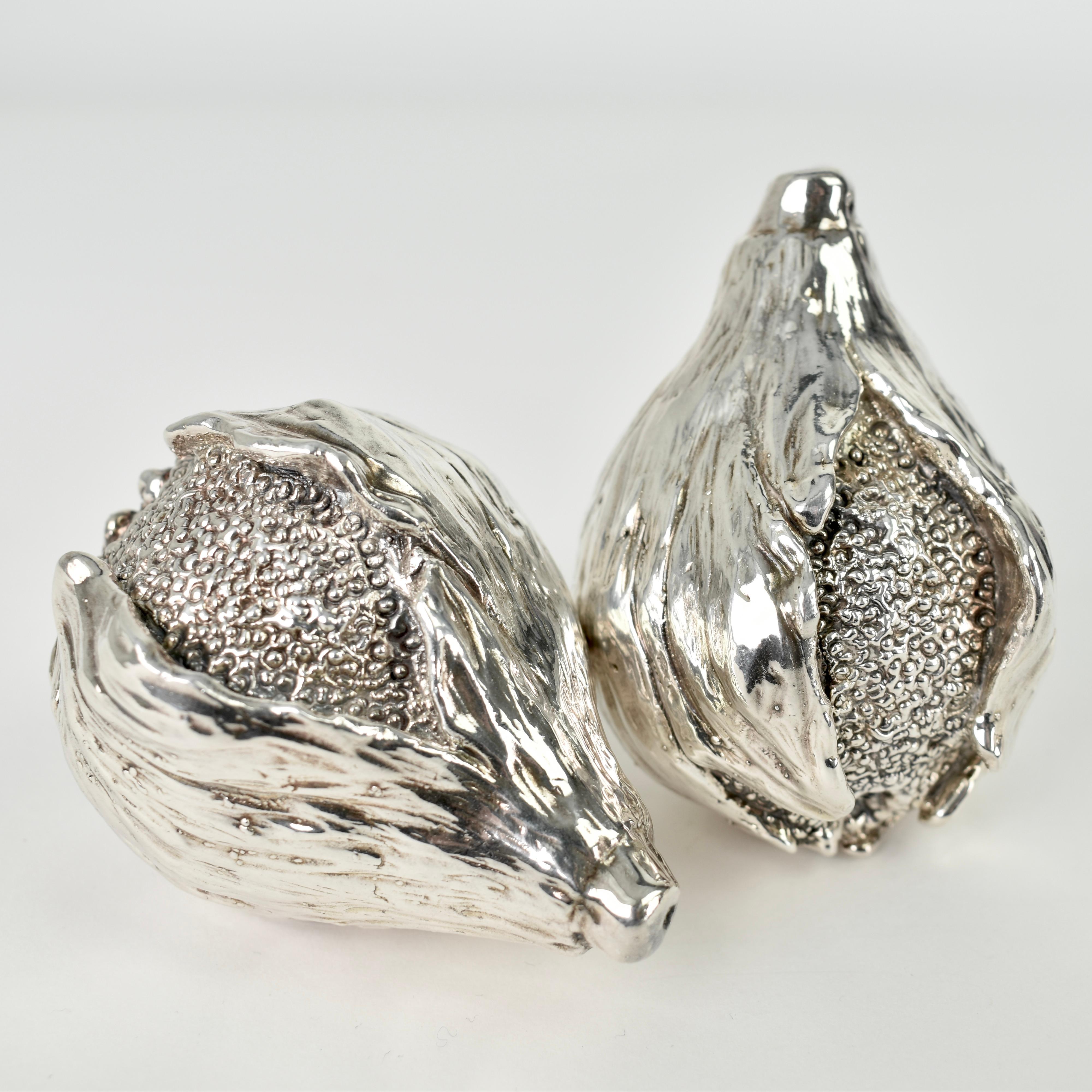 Late 20th Century Alessandro Magrino Handmade Sterling Silver Filled Fruits, 1980s For Sale