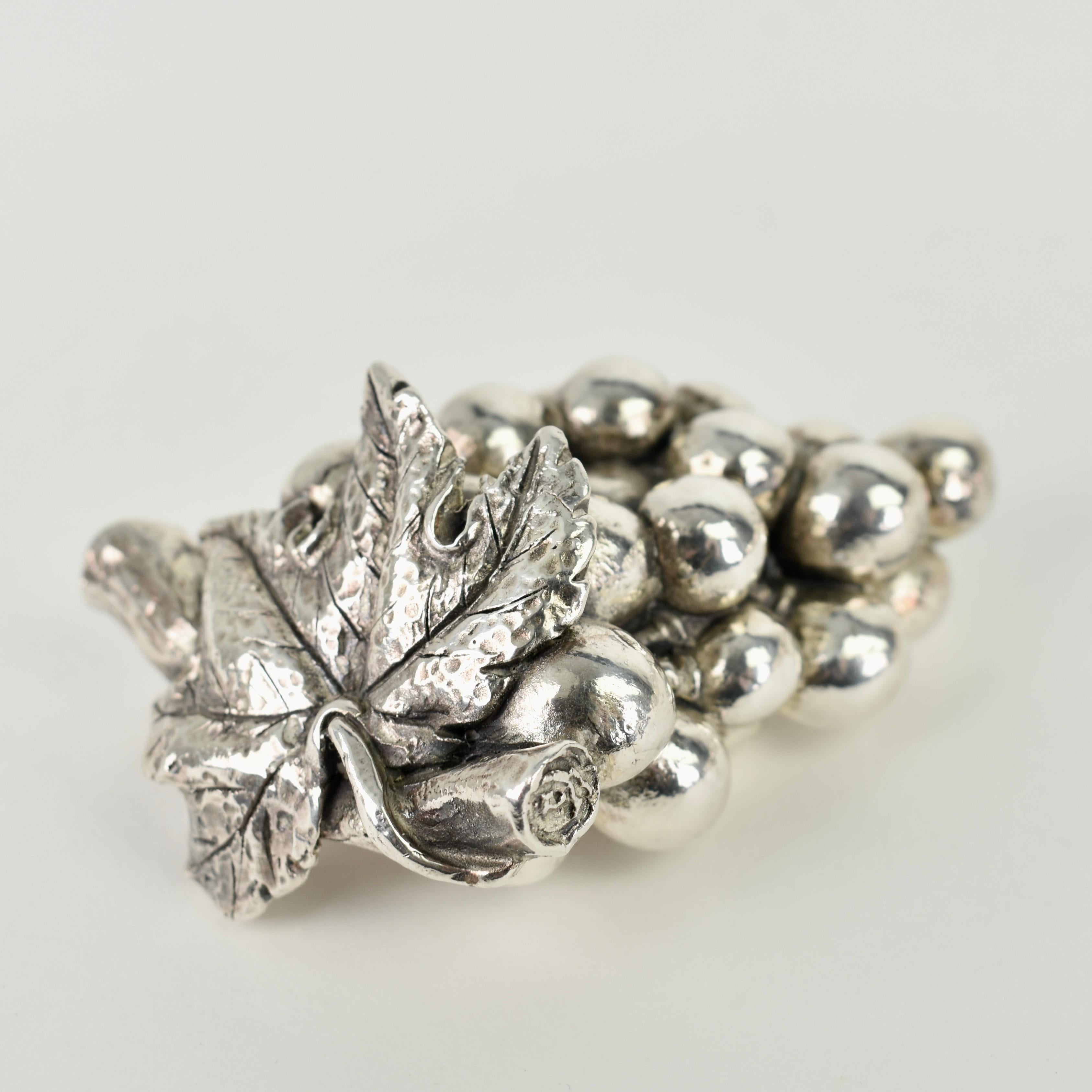 Alessandro Magrino Handmade Sterling Silver Filled Fruits, 1980s For Sale 1