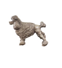 Alessandro Magrino Poodle Figurine, Sterling Silver, Italy, 1990