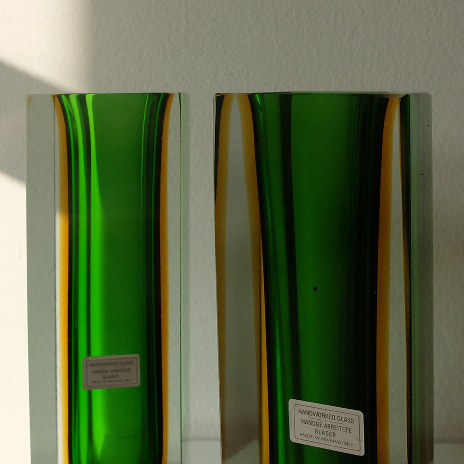 Glass Alessandro Mandruzzato for Murano, Pair of Vases, 1970s
