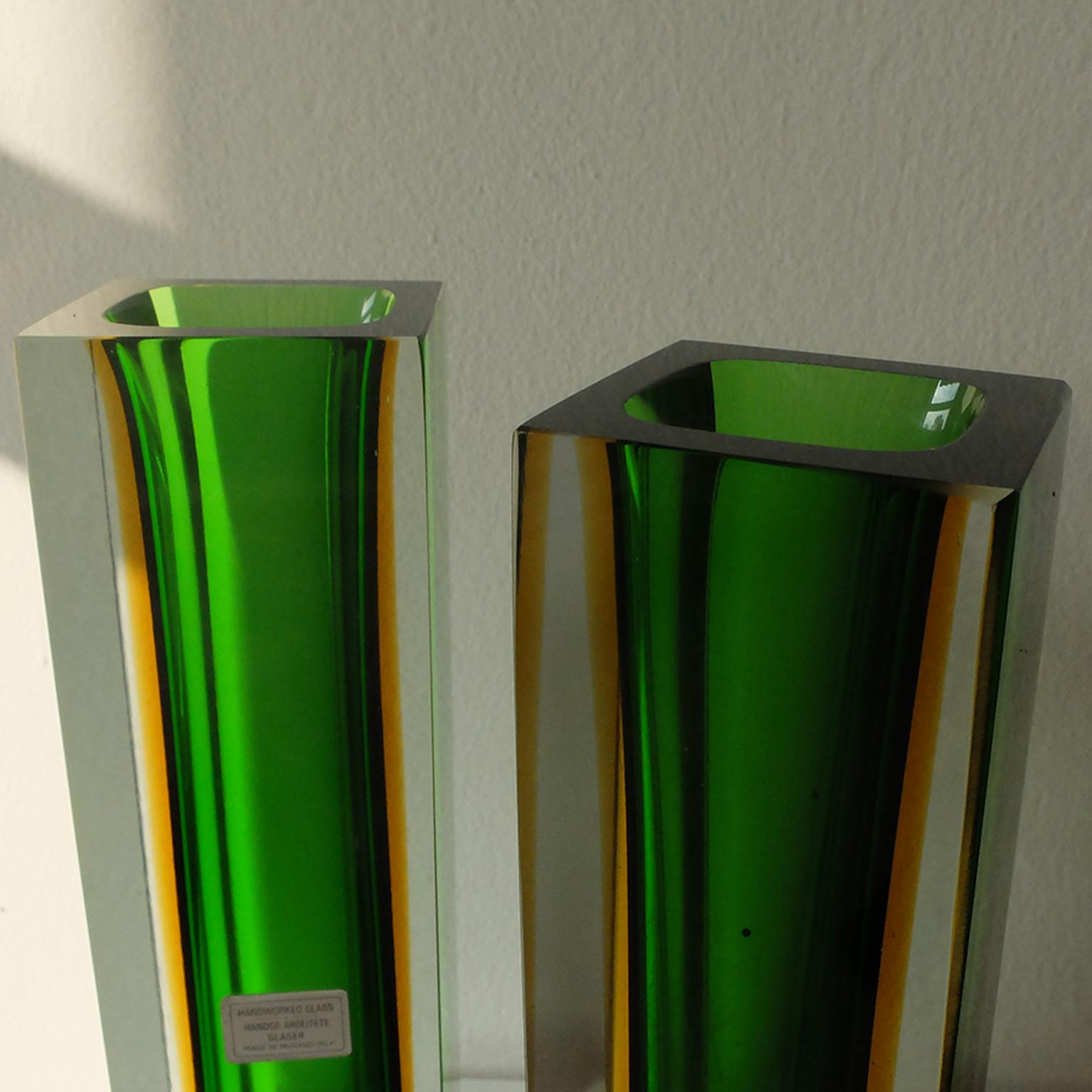 Alessandro Mandruzzato for Murano, Pair of Vases, 1970s 1