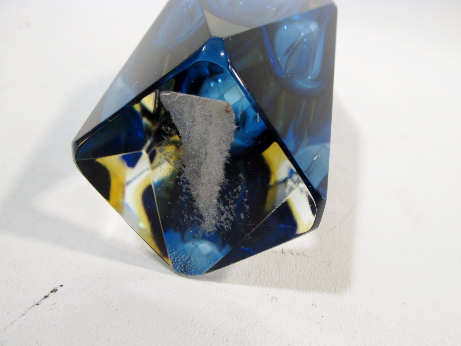 Alessandro Mandruzzato Italienischer Sommerso Facettiertes Murano-Glas Vase (Glaskunst)