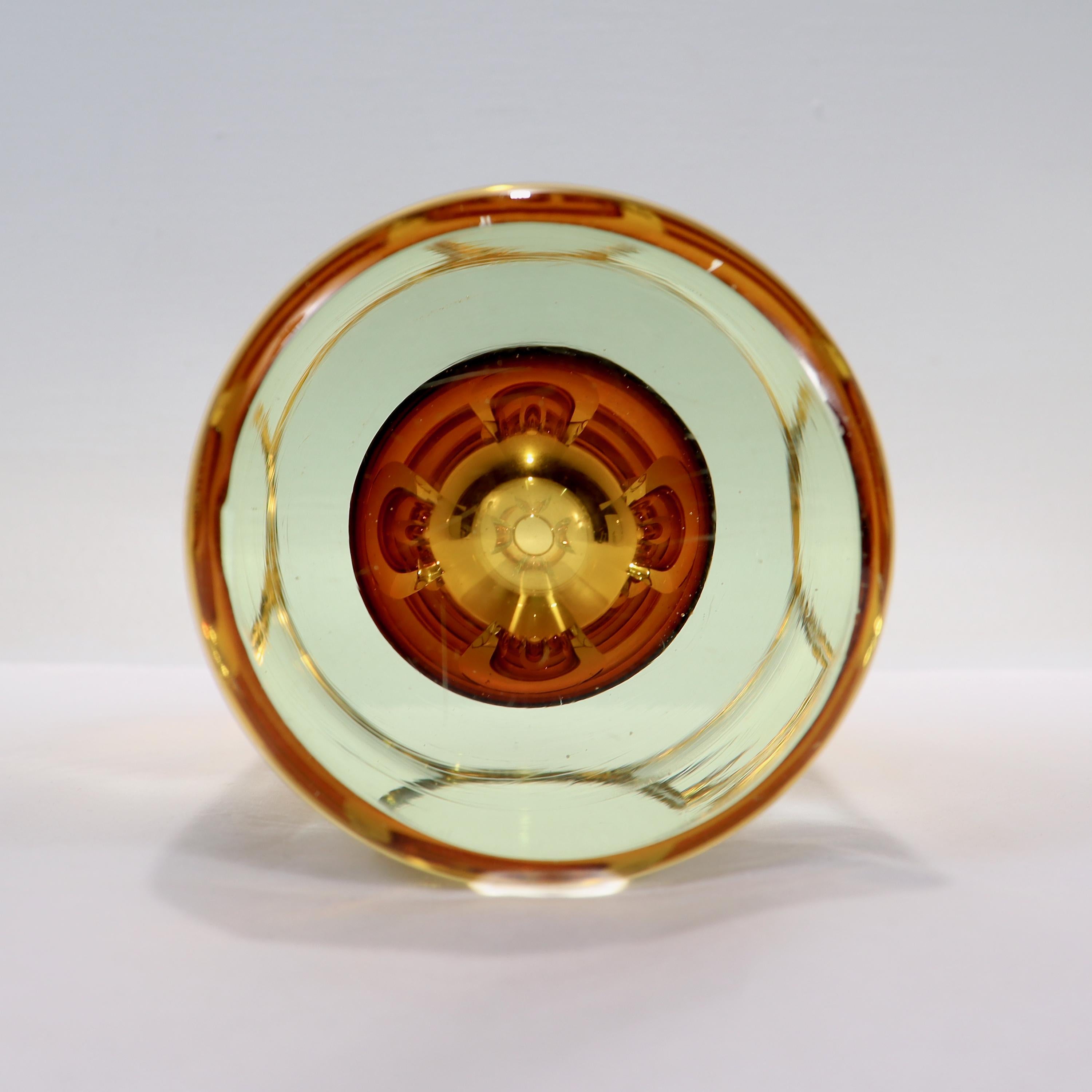 Alessandro Mandruzzato Italian Sommerso Faceted Murano Glass Vase 4