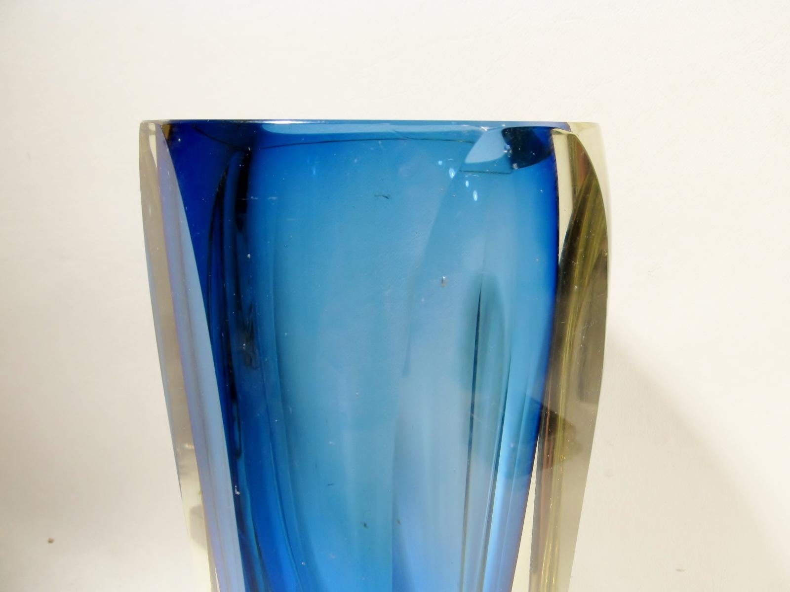 faceted glass vase