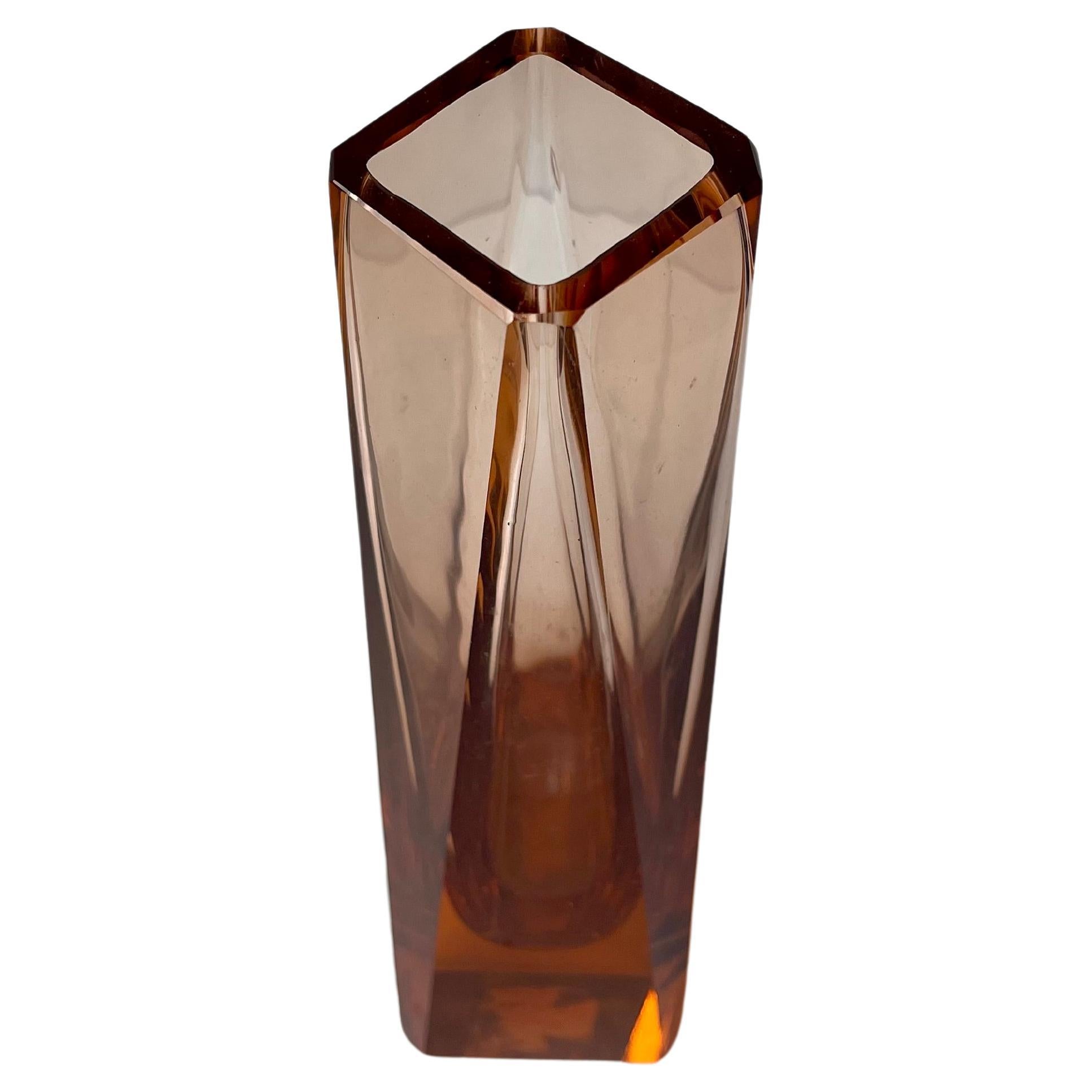 Alessandro Mandruzzato Tulip Vase in Peach Murano Glass, 1970s For Sale