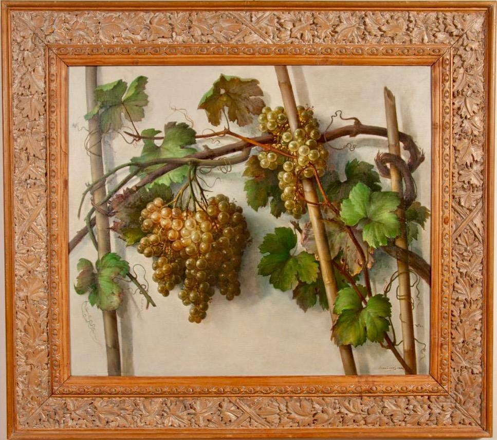 Alessandro Mantovani (Ferrara 1814-Roma 1892) red grapes/white grapes, framed pair of paintings. Signed and dated 1880.

Mantovani Alessandro was born in Ferrara in 1814 and died in Rome in 1892. He studied in Ferrara with Gaetano Domichini and with