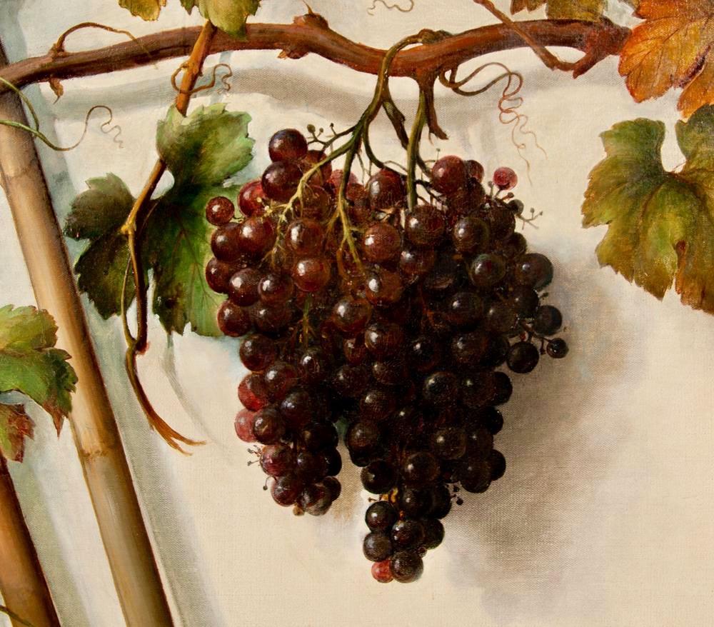 Rote Trauben und weiße Trauben von Roberto Mantovani „Ferrara 1814-Roma 1892“ (Italienisch) im Angebot