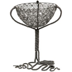 Alessandro Mazzucotelli Basket in Wrought Iron, circa 1920