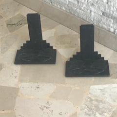 Alessandro Mazzucotelli Bookends Wrought Iron 1910 Italy