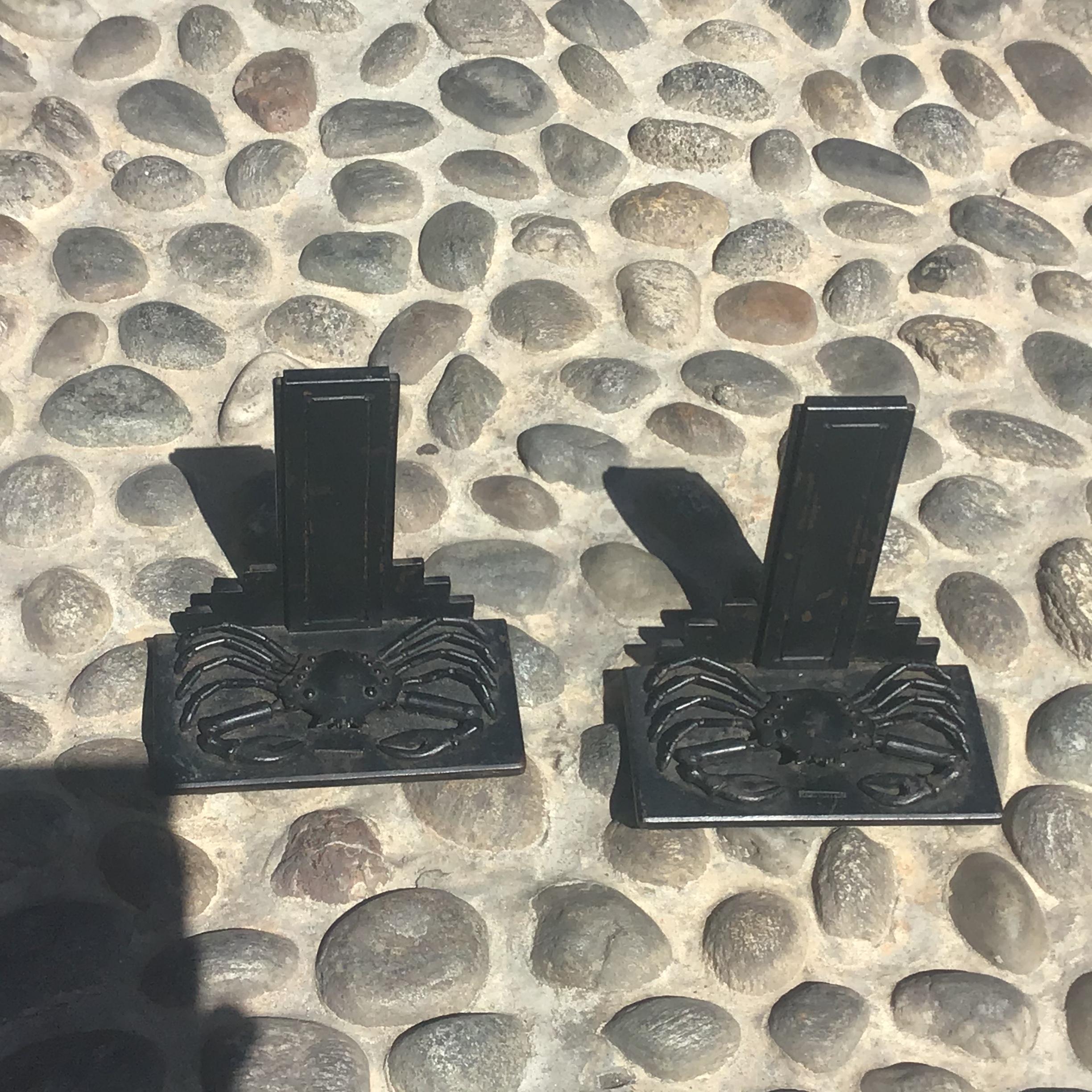 Early 20th Century Alessandro Mazzucotelli Bookends Wrought Iron 1910 Italy For Sale