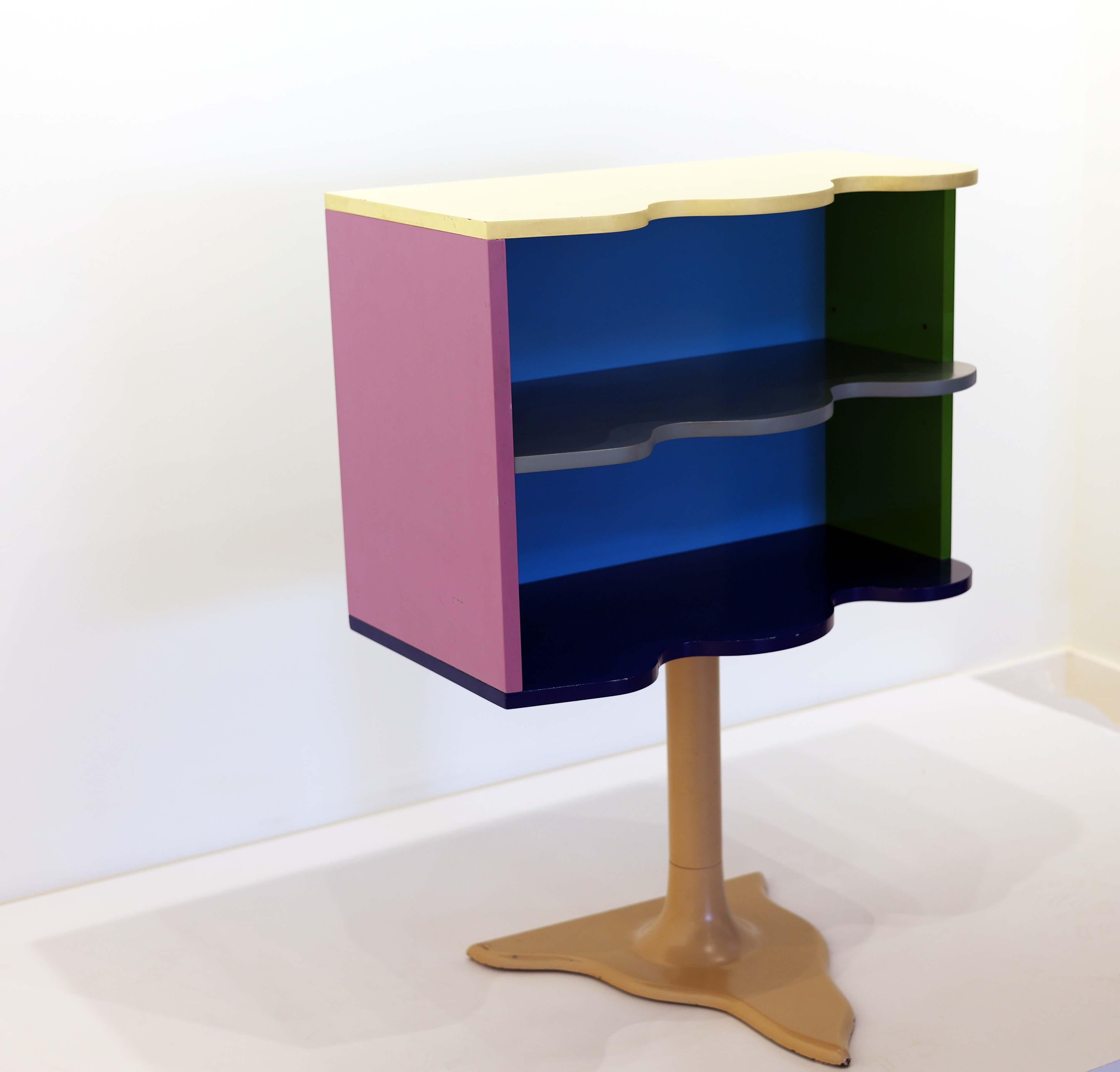 An extremely rare and important cabinet by Alessandro Mendini for Studio Alchimia. Model MDD 954, this well documented example represents the fun and functionality of early Alchimia work. A heavy and sturdy piece ready for decades of future use.