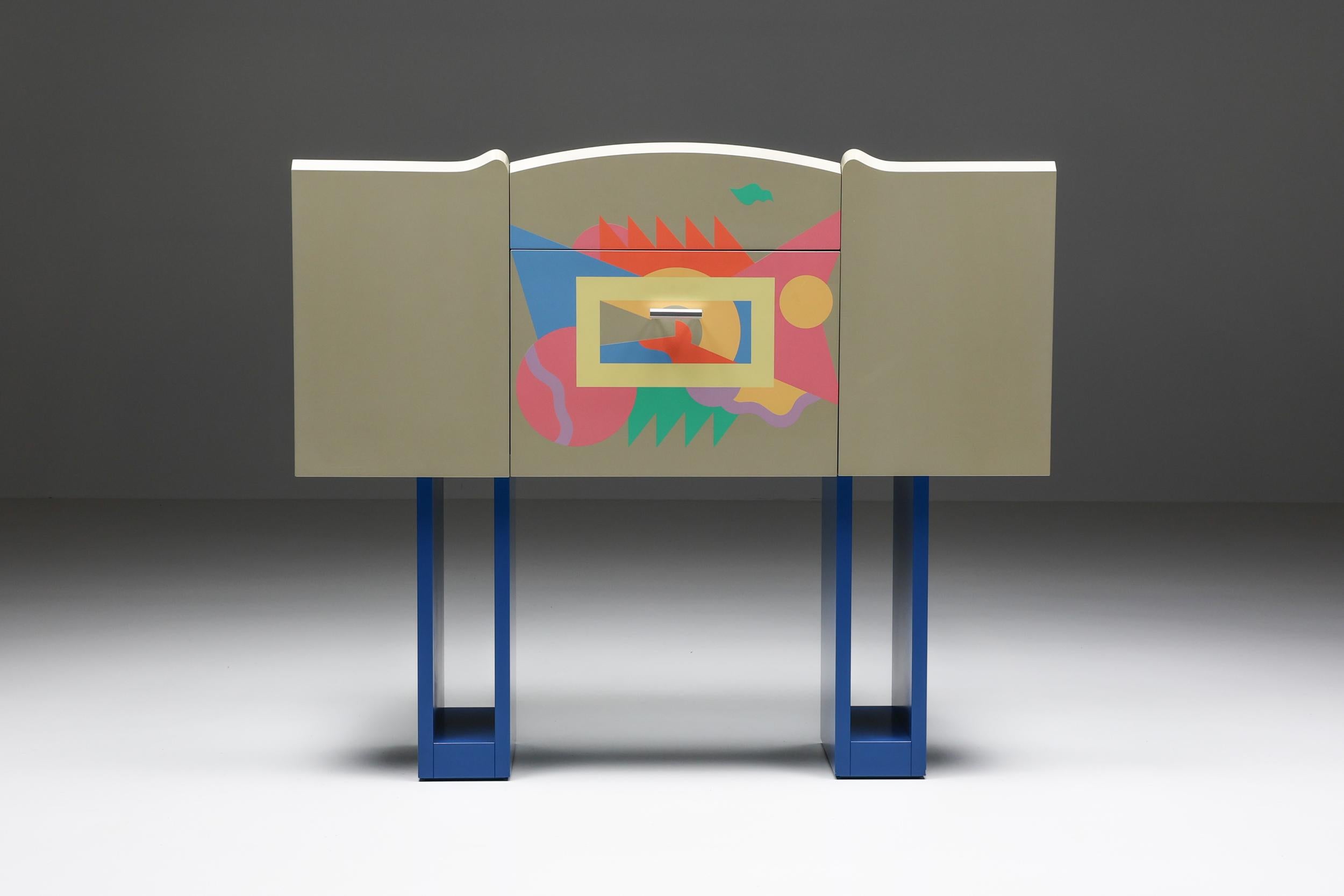 Mid-Century Modern Alessandro Mendini Bar Cabinet Cantaride for Zanotta, Italian Design, Signed 1984