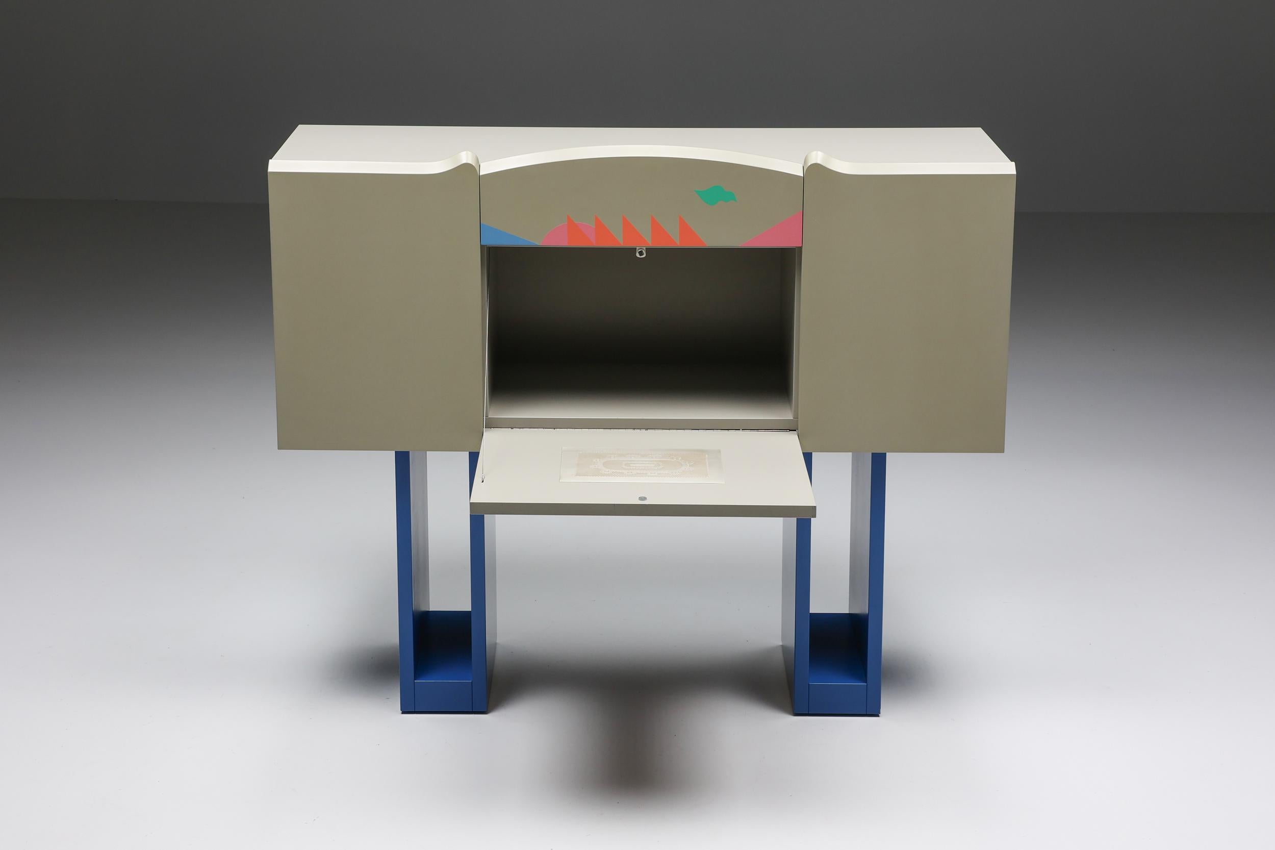 Late 20th Century Alessandro Mendini Bar Cabinet Cantaride for Zanotta, Italian Design, Signed 1984