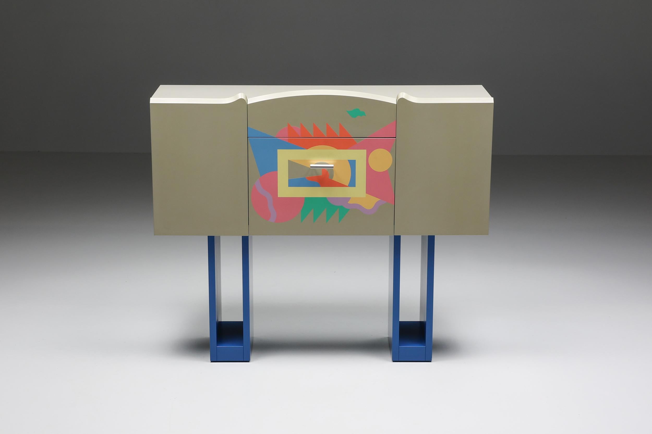 Alessandro Mendini Bar Cabinet Cantaride for Zanotta, Italian Design, Signed 1984 2