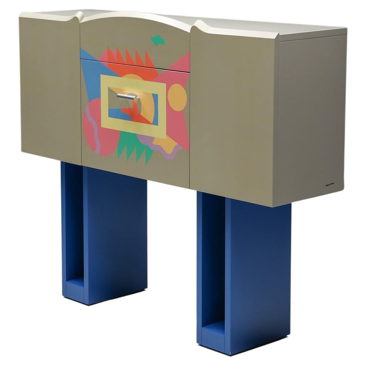 Alessandro Mendini Bar Cabinet Cantaride for Zanotta, Italian Design, Signed 1984