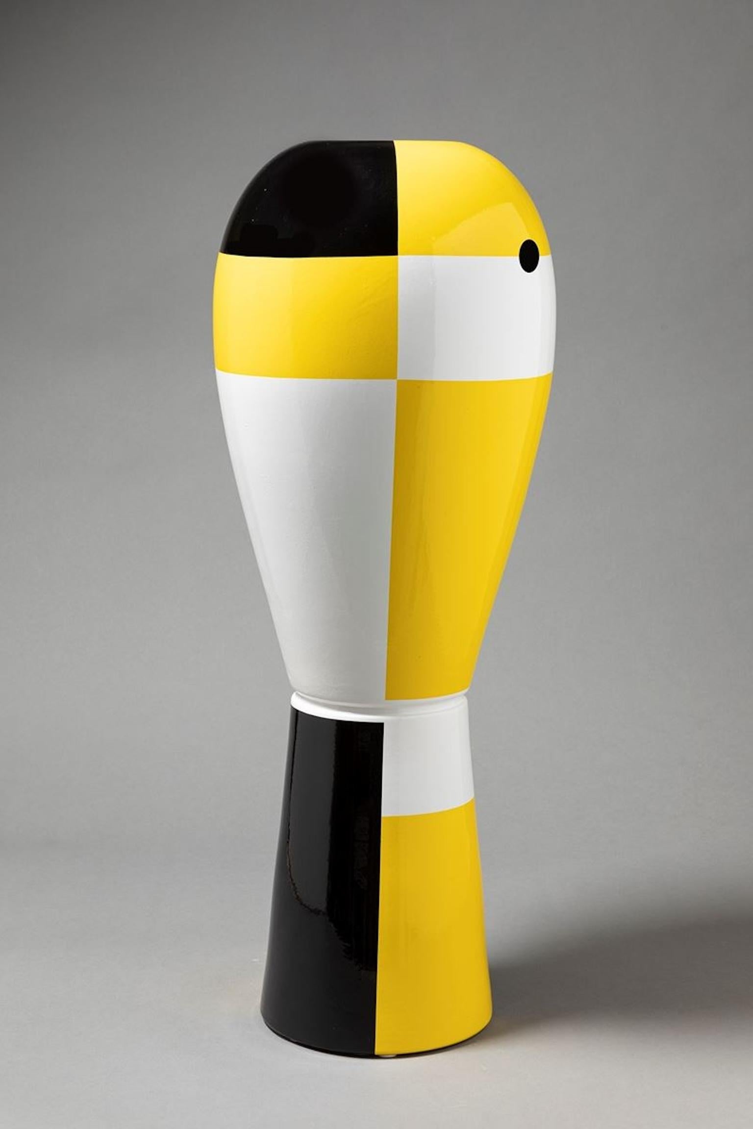 Enameled  Ceramic Vase Model B ABC Collection by Alessandro Mendini for Superego Editions For Sale