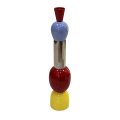Alessandro Mendini Contemporary Red, Yellow and Blue Ceramic Italian Totem