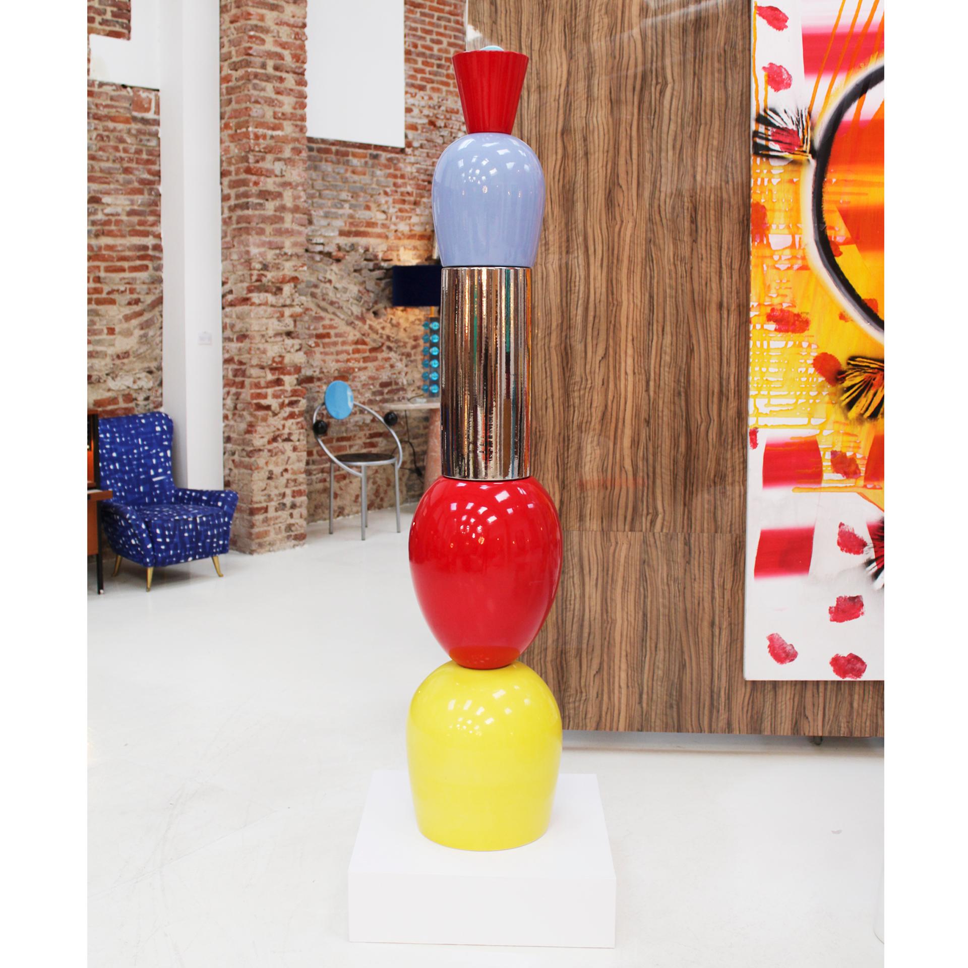 Alessandro Mendini Contemporary Modern Colored Ceramic Italian TOTEM im Angebot 2