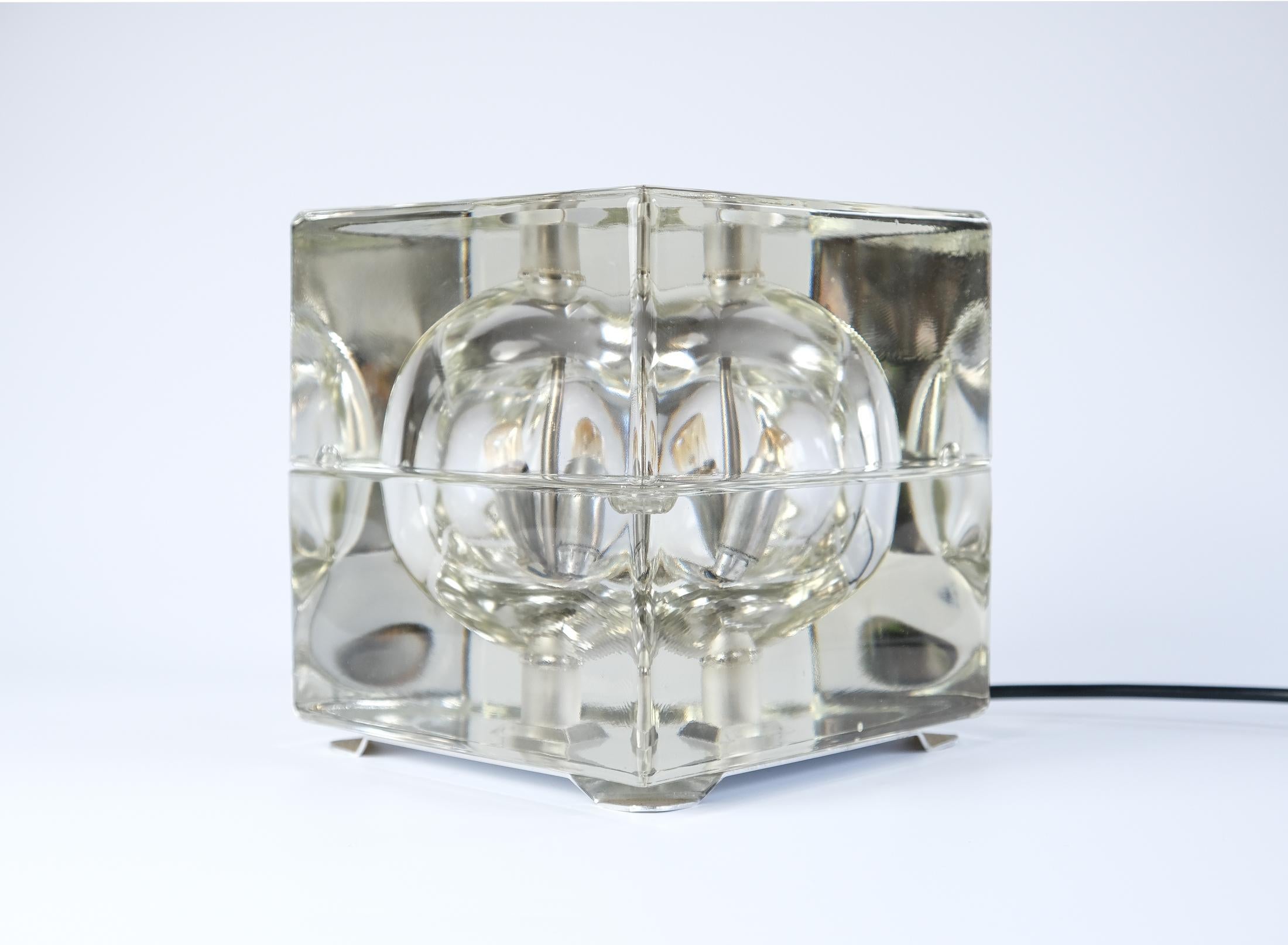 Tischlampe „Cubosfera“ von Alessandro Mendini für Fidenza Vetraria, Italien 1968 (Glas) im Angebot