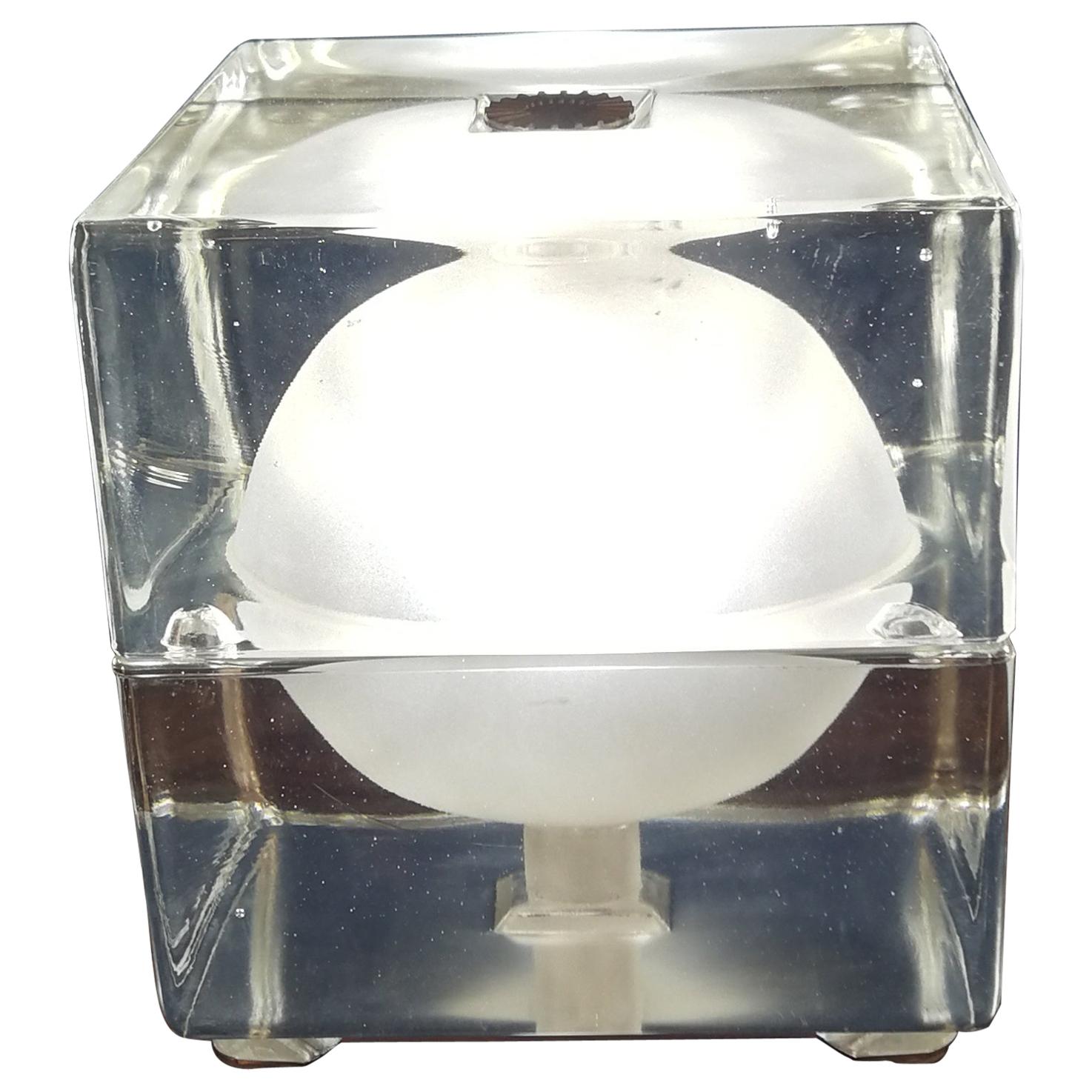 Alessandro Mendini "Cubosfera" Table Lamp for Fidenza Vetraria, Italy, 1968