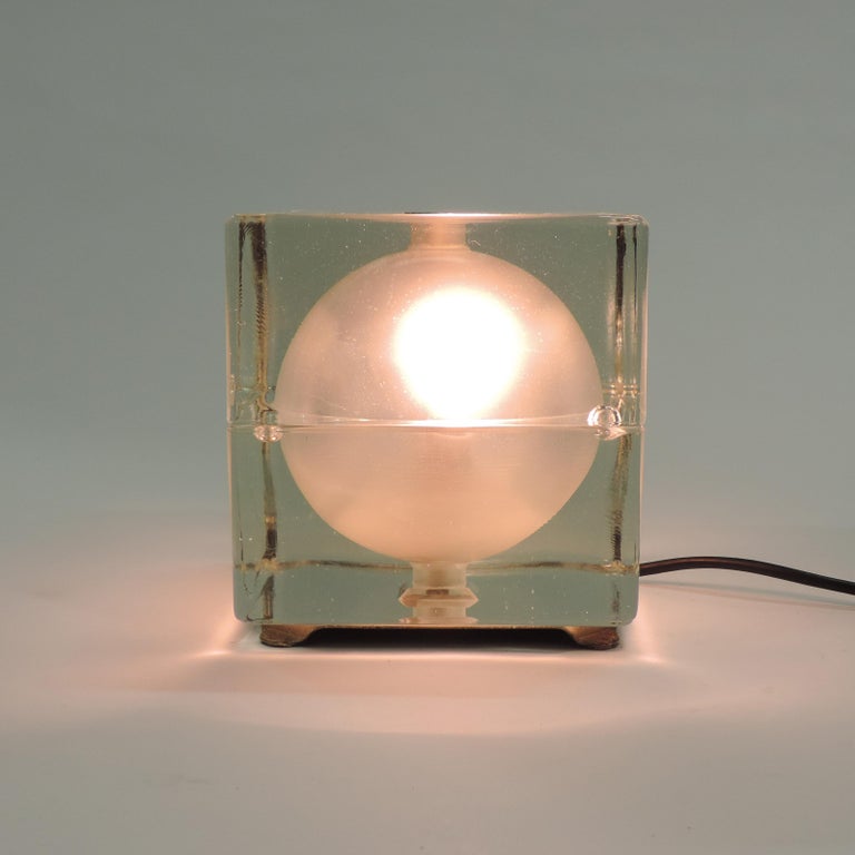 Alessandro Mendini Cubosfera Table Lamp, Italy, 1960s In Good Condition For Sale In Milan, IT