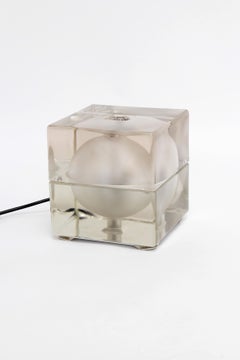 Alessandro Mendini “Cubosfera” Table Lamp Metal Crome Glass 1968 Italy