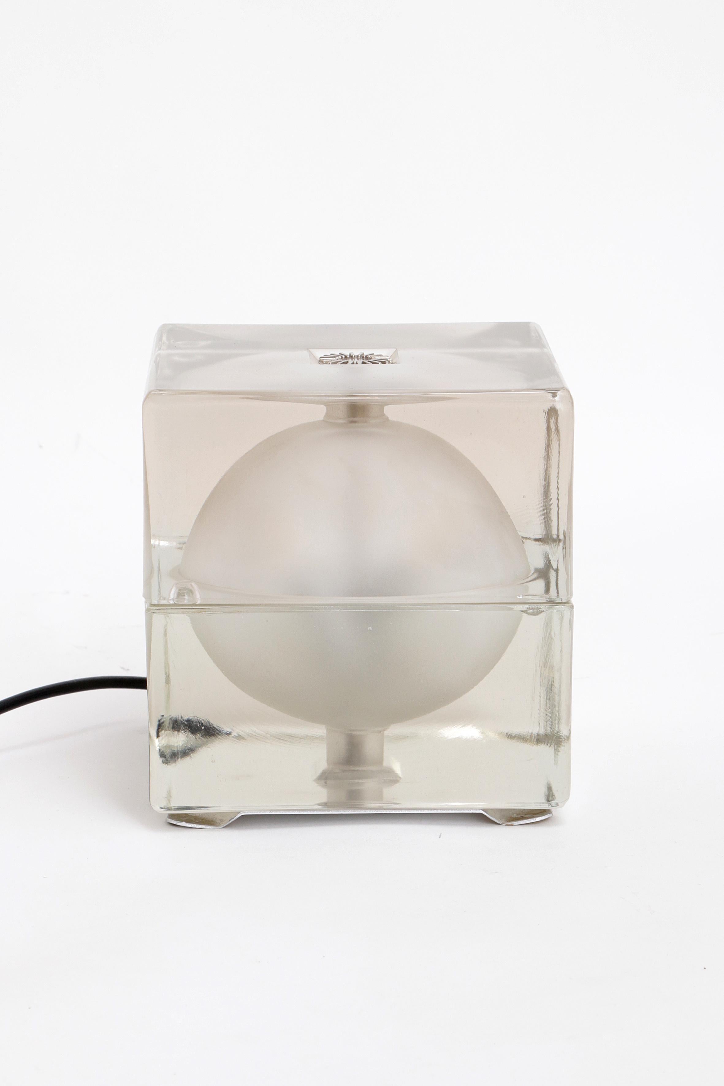 Italian Alessandro Mendini “Cubosfera” Table Lamp Metal Crome Glass 1968 Italy