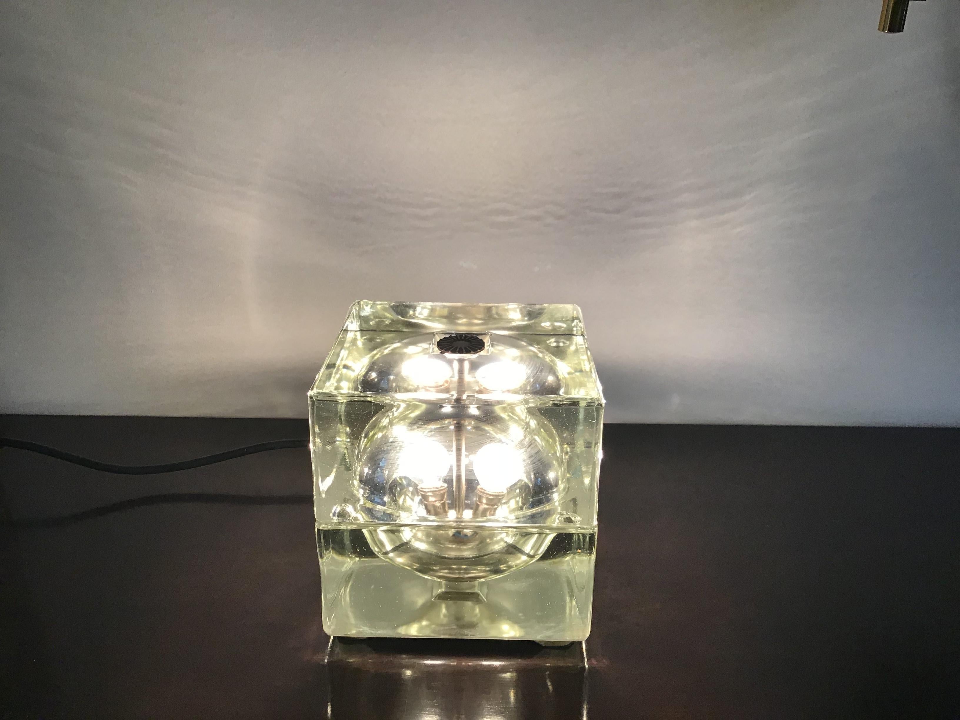 Alessandro Mendini “Cubosfera” Table Lamp or Appliqués, Glass Brass, 1968 For Sale 8