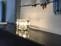 Alessandro Mendini “Cubosfera” Table Lamp or Appliqués, Glass Brass, 1968