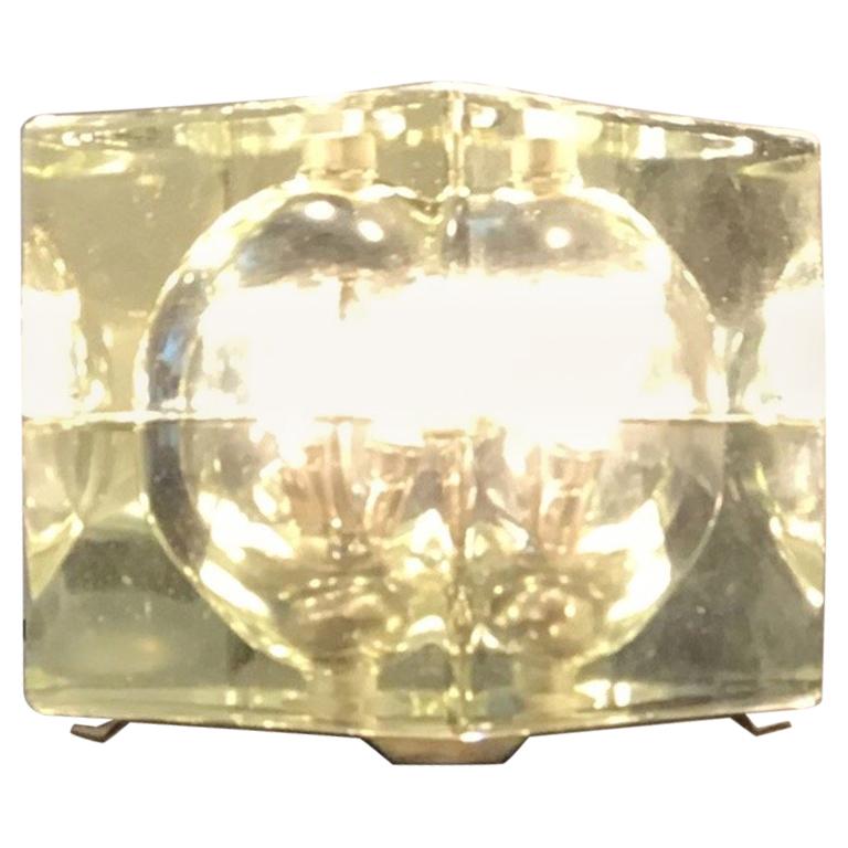 Alessandro Mendini “Cubosfera” Tre Table Lamp or Appliqués, Glass Brass, 1968