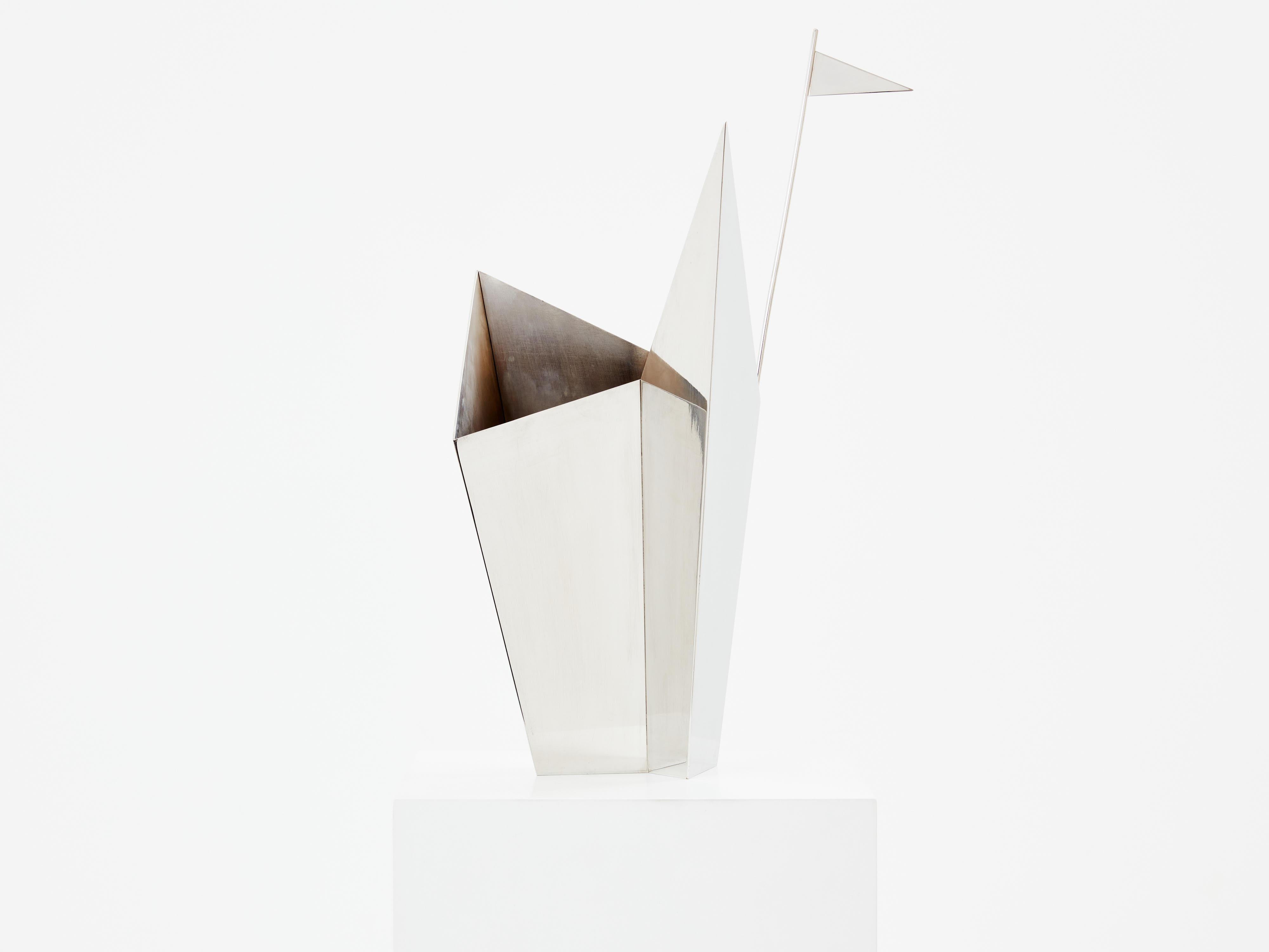 Mid-Century Modern Alessandro Mendini for Cleto Munari silver plated vase 2014  For Sale