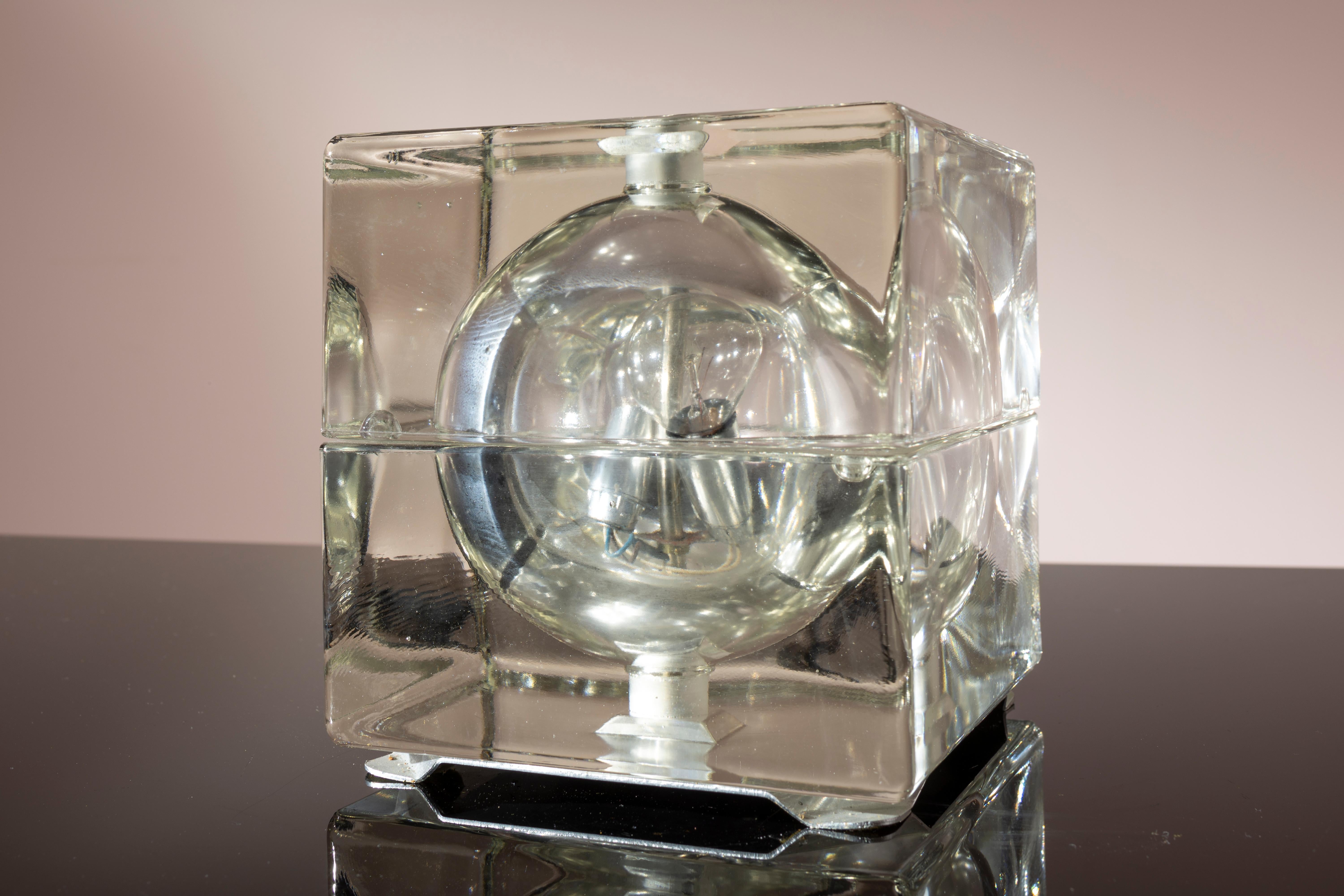 Tischleuchte „Cubosfera“ aus Glas und Metall von Alessandro Mendini von Fidenza Vetraria im Angebot 4