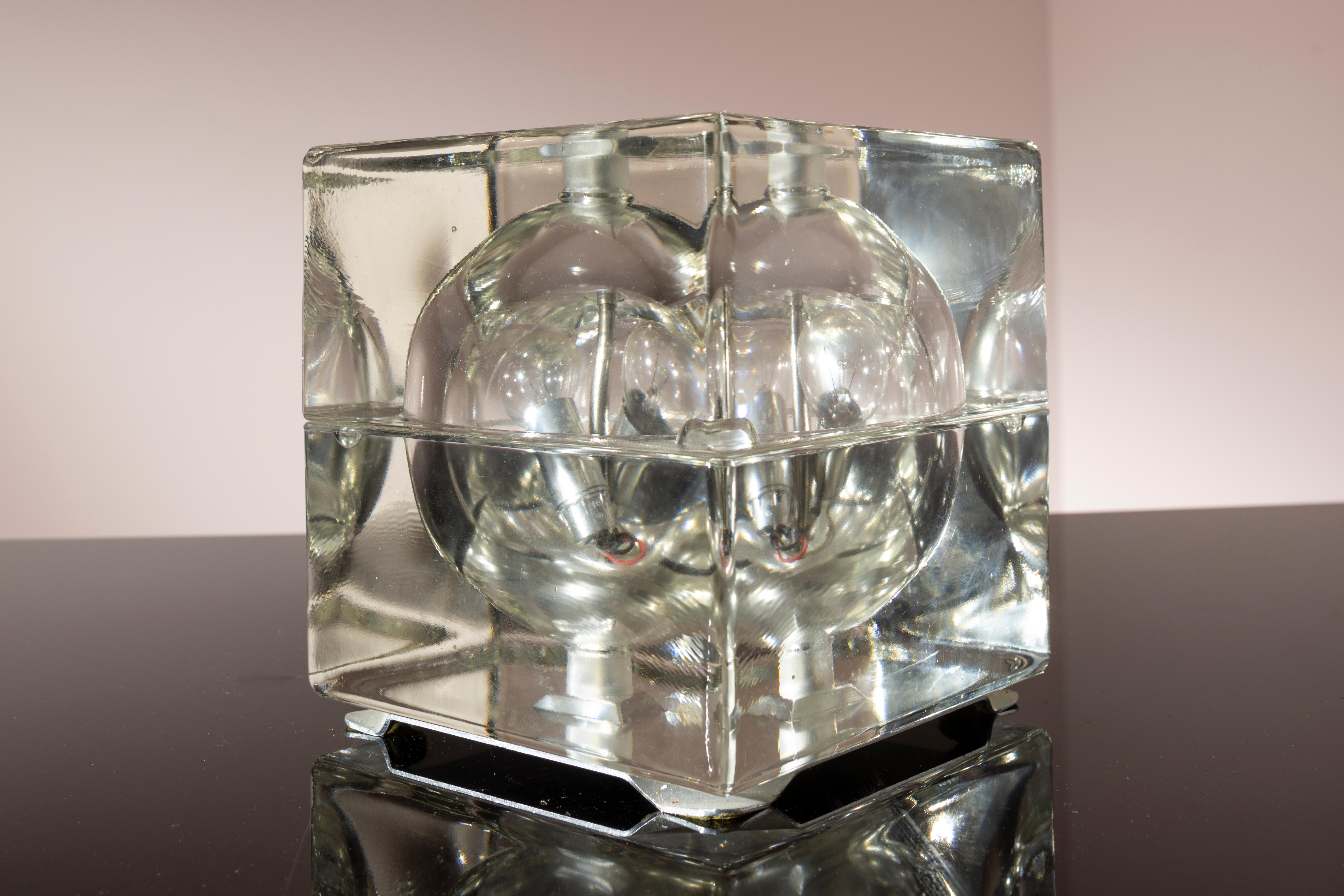 Tischleuchte „Cubosfera“ aus Glas und Metall von Alessandro Mendini von Fidenza Vetraria im Angebot 5